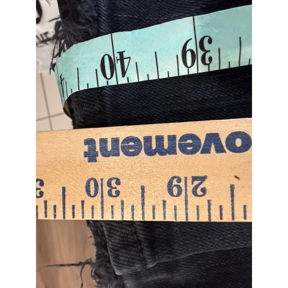 Purple Brand P001 Skinny Jeans Mens 31 Faded Black Raw Hem Low Rise Stretch P001